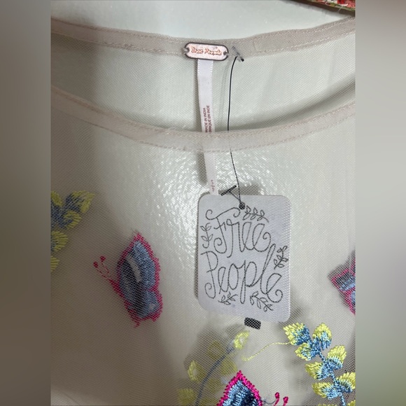 Free People Sheer Garden Colorful Tea Party Embroidered Mini Dress - Picture 5 of 6